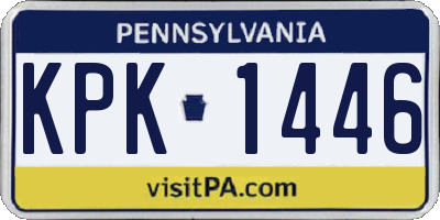 PA license plate KPK1446