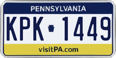 PA license plate KPK1449