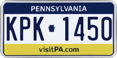 PA license plate KPK1450