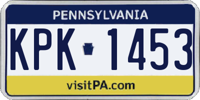 PA license plate KPK1453