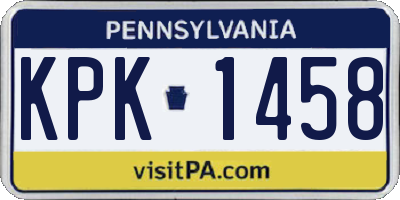 PA license plate KPK1458