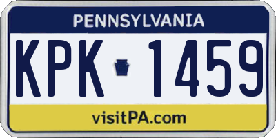 PA license plate KPK1459