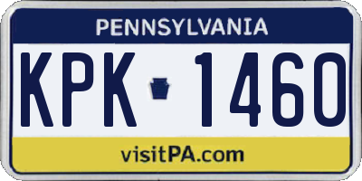 PA license plate KPK1460