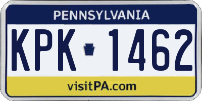 PA license plate KPK1462