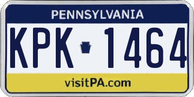 PA license plate KPK1464