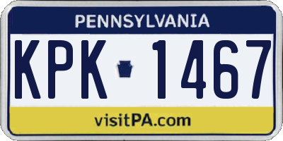 PA license plate KPK1467