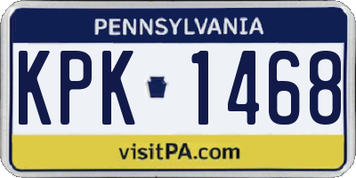 PA license plate KPK1468