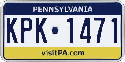 PA license plate KPK1471