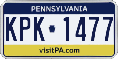 PA license plate KPK1477