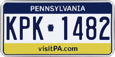 PA license plate KPK1482