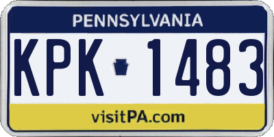 PA license plate KPK1483
