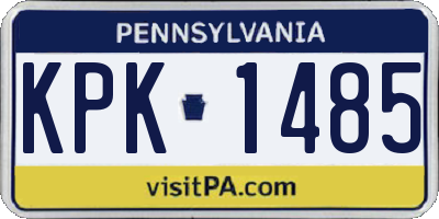 PA license plate KPK1485