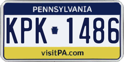 PA license plate KPK1486