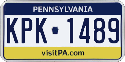 PA license plate KPK1489