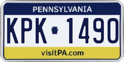 PA license plate KPK1490