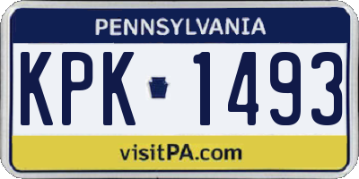 PA license plate KPK1493