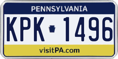 PA license plate KPK1496