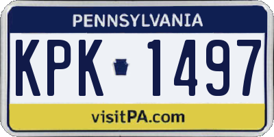 PA license plate KPK1497
