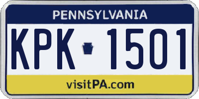 PA license plate KPK1501