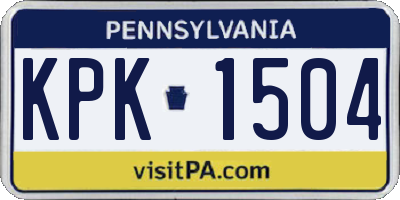PA license plate KPK1504
