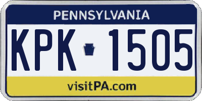 PA license plate KPK1505