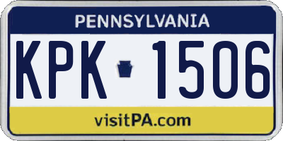 PA license plate KPK1506