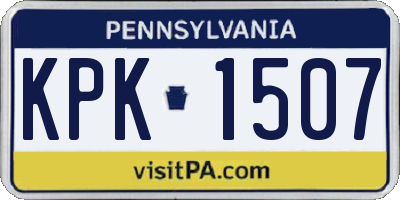 PA license plate KPK1507