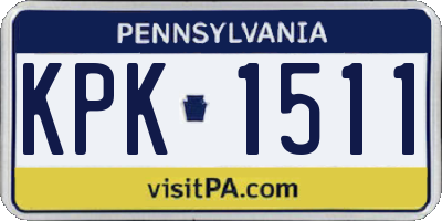 PA license plate KPK1511
