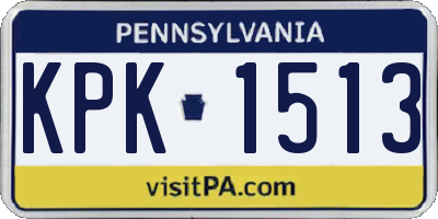 PA license plate KPK1513