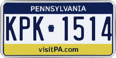 PA license plate KPK1514