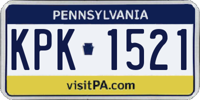 PA license plate KPK1521