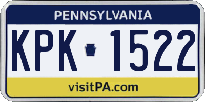 PA license plate KPK1522