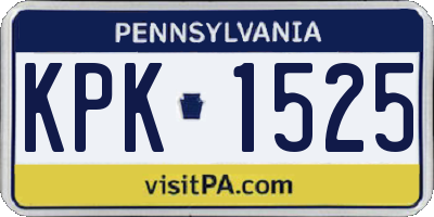 PA license plate KPK1525