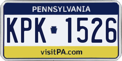PA license plate KPK1526