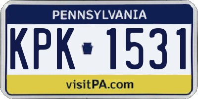 PA license plate KPK1531
