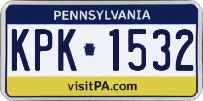 PA license plate KPK1532