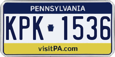 PA license plate KPK1536
