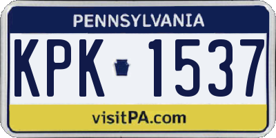PA license plate KPK1537
