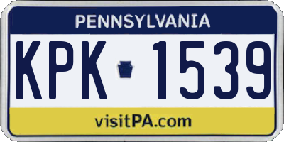 PA license plate KPK1539
