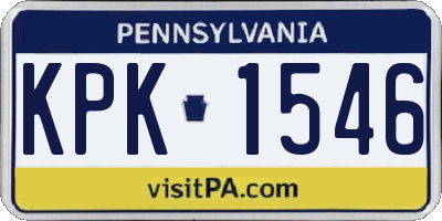 PA license plate KPK1546