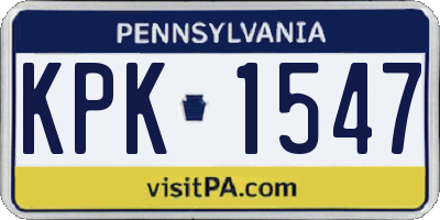 PA license plate KPK1547