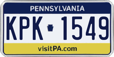 PA license plate KPK1549