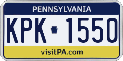 PA license plate KPK1550