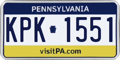 PA license plate KPK1551