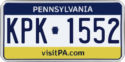 PA license plate KPK1552