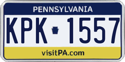 PA license plate KPK1557