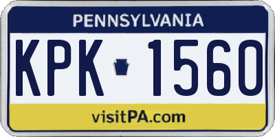 PA license plate KPK1560