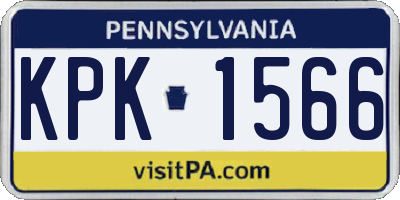 PA license plate KPK1566