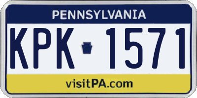 PA license plate KPK1571