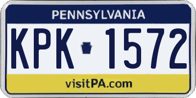PA license plate KPK1572